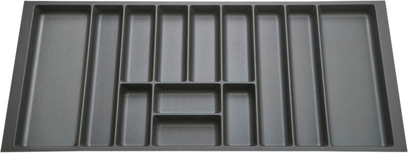 ORGA-BOX 9 Besteckeinsatz anthrazit für Nobilia-Küchen ab 01/25, Schubladenbreite 1200 mm