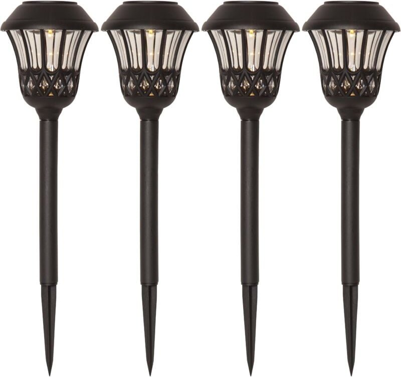 Star Trading - Solar-Gartenleuchte Lace 4er Set, Dämmerungssensor