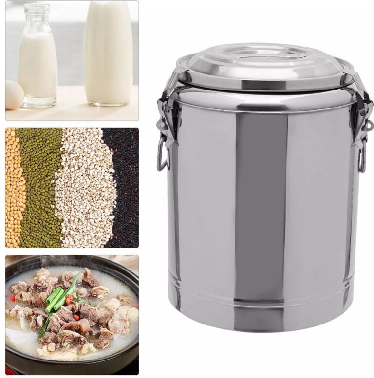 Gojoy - Edelstahl Speisenwärmer Nahrungsmittelwärmer 14L Isolierter Eimer Wärmer mit Deckel