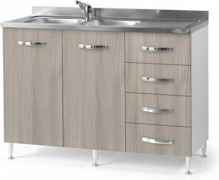 Argonauta - Küchenspüle Ulme 2 Türen mit Schubladen dx Cm 120x50xH 85