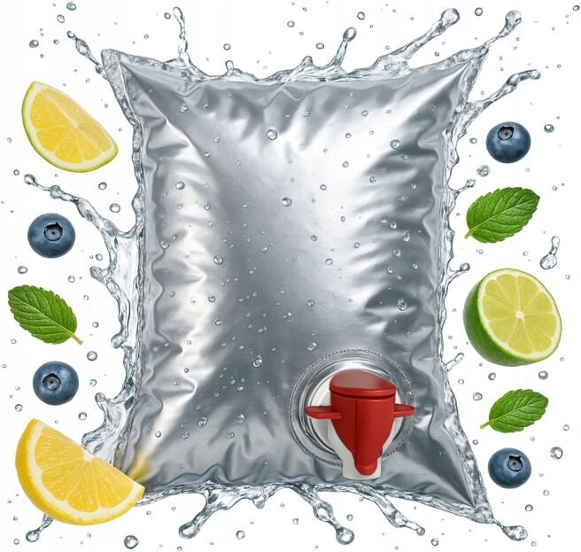 Saftbeutel 3L mit Zapfhahn, METALLIC, für Saft, Wein, Sirup, STARK, Bag-in-Box