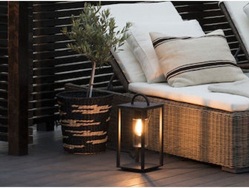 Konstsmide Lighting - Bodenlaterne bologna Schwarz aus Stahl mit Klarglas, Höhe 45,5cm