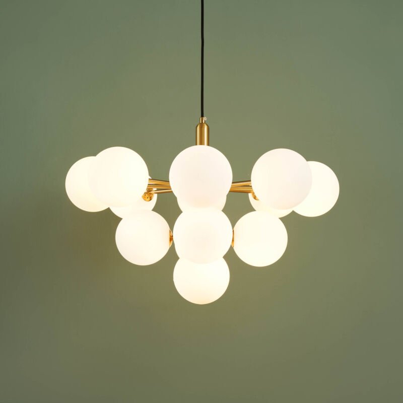 Vergoldete Aufhängung mit weißen Kugeln - Coretta