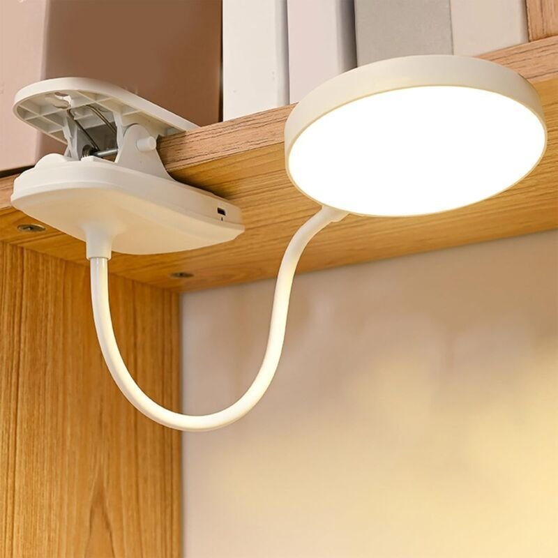 Leselampe mit 20 LEDs, wiederaufladbare Leselampe zum Anstecken, 4000 mAh, Augenschutz, stufenloses Dimmen und 3 Farben ...