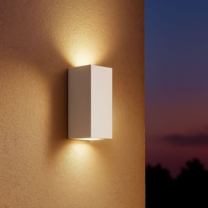 Arum Lighting - manathan Weiße Wandleuchte Außen Rechteckig 2x GU10 IP54