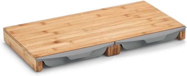 Zeller - Schneidebrett, Küchenbrett mit Auffangschalen, Natur