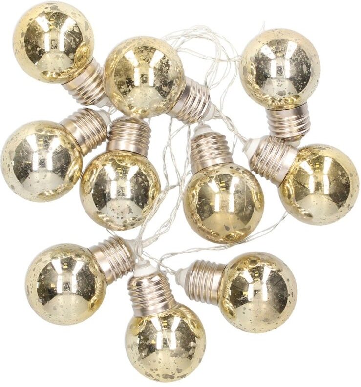 GSC - LED-Girlande aus goldenen Glühbirnen 1,35 m. Warmes Licht