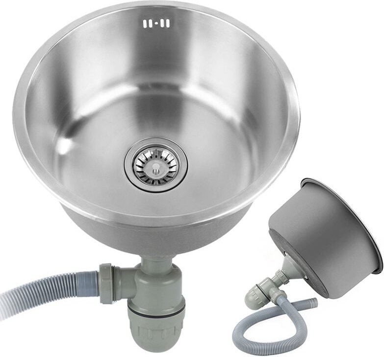 Rund Einbauspüle Edelstahl Küchenspüle Spülbecken Edelstahlspüle Spüle Zubehör 414120cm