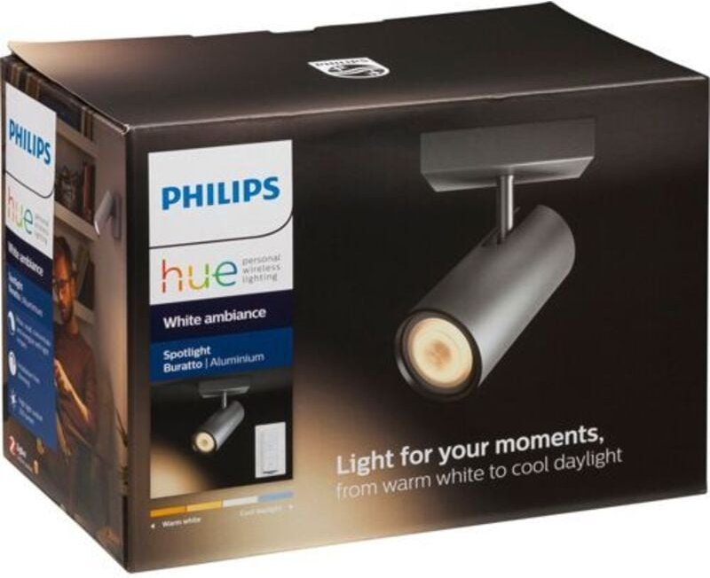 Philips Hue White Ambiance Buratto BT Spot mit Dimmschalter silber"-"172611854