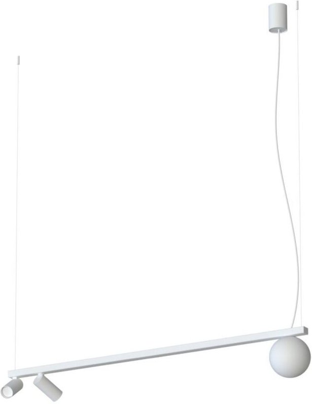 Hängelampe Glas Aluminium 2x GU10 +G9 107 cm lang Weiß Pendelleuchte Esstisch