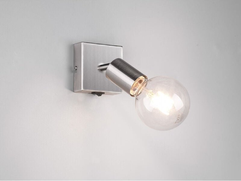 Wandstrahler Spot vannes 1 Flammig mit Schalter, Silber 9x11cm