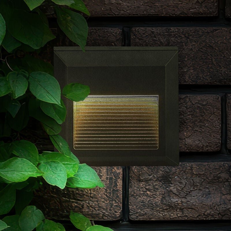 Treppenleuchten LED Treppenspots Wandleuchte Wandeinbaulampe LED Treppenlicht, Außenleuchte IP65, Quadratisch schwarz, 2...