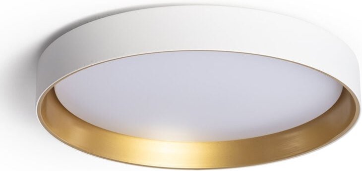 Efectoled - LED-Deckenleuchte 30W Rund Metall Ø550mm cct Wählbar Big Broadway Weiß / Gold