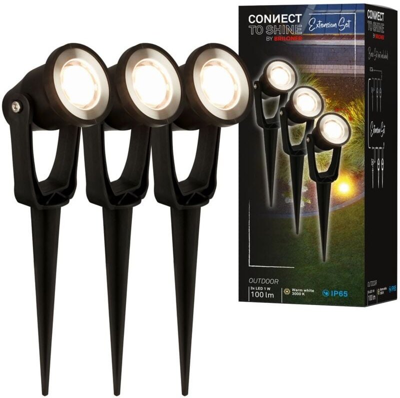 Briloner - connect to shine Erweiterungsset Lilis mit 3er Set led Gartenstrahler, IP65