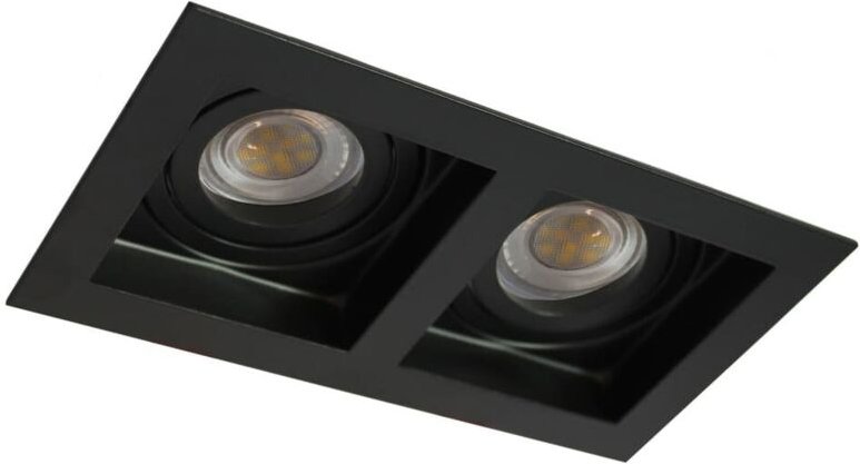 Rechteckiger Akrah Einbauring zwei Lichter schwarz 18x10cm