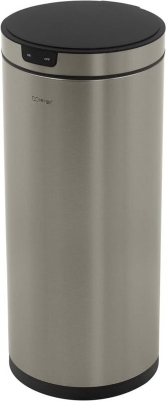 ML-Design Mülleimer mit Sensor 40L rund aus Edelstahl, Silber, Automatisches Öffnen & Schließen, Abfalleimer berührungsl...