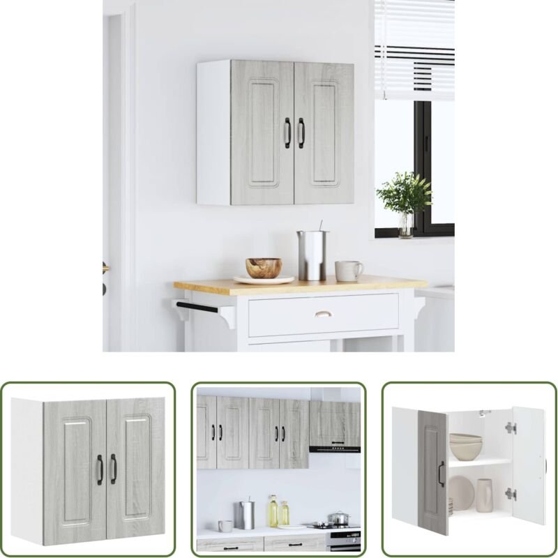 Holzwerkstoff - Küchen-Hängeschrank Kalmar Grau Sonoma Holzwerkstoff