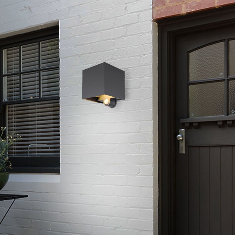 Außenleuchte Wandleuchte Wandlampe Gartenleuchte Alu schwarz verstellbar led