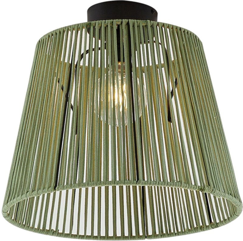 Japandi-Deckenleuchte für den Außenbereich mit grünem Seil IP54 - Jayla