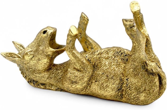 Deko Flaschenhalter esel in gold - 29 x 10 cm - Goldesel Weinflaschen Halter