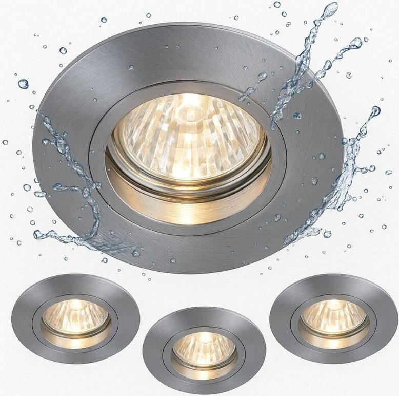 Paulmann - 3er Set Einbau Spot Strahler IP44 Alu Lampe 8cm rund 925.23