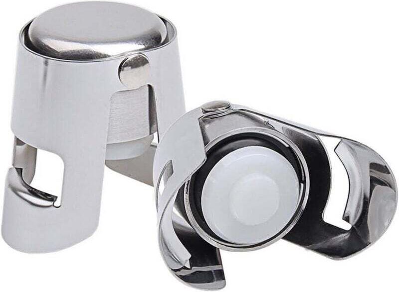 Ensemble de deux bouchons pour bouteille de champagne en acier inoxydable, scellés sous vide, adaptés aux bouteilles de ...