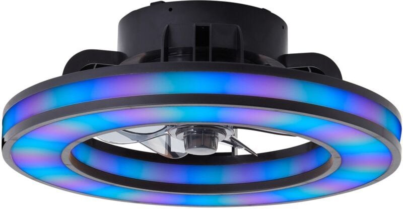 Brilliant LED Deckenleuchte mit Ventilator Mondello Ø 42 cm 26 W schwarz Deckenlampen & Kronleuchter