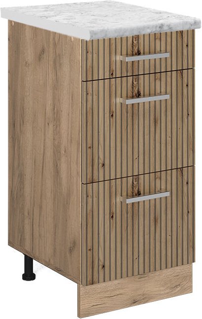 Vicco - Küchenunterschrank R-Line, Artisan-Eiche, 40 cm ap Marmor