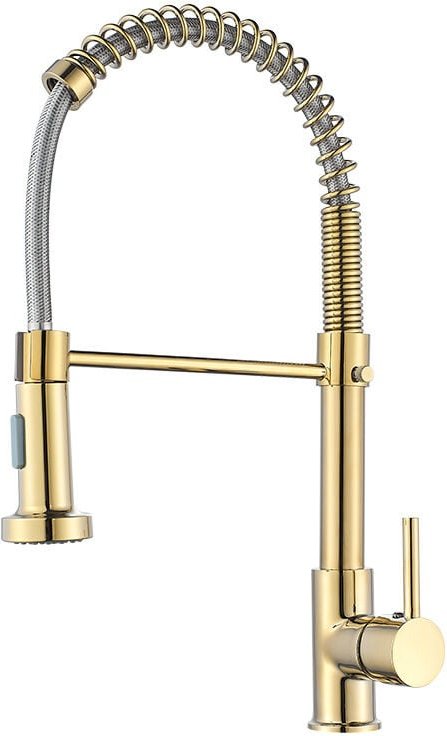 Gold-Küchenarmatur, 360°-Küchenarmatur mit 2 Sprühmodi, Einhebel-Küchenmischer, Kalt- und Warmspüle erhältlich