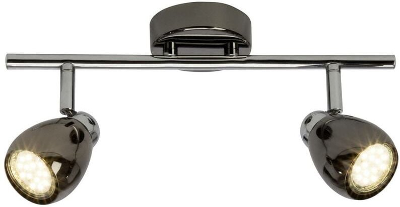 Lampe Milano led Spotrohr 2flg chrom/schwarz chrom 2x LED-PAR51, GU10, 3W LED-Reflektorlampen inklusive, (250lm, 3000K) ...