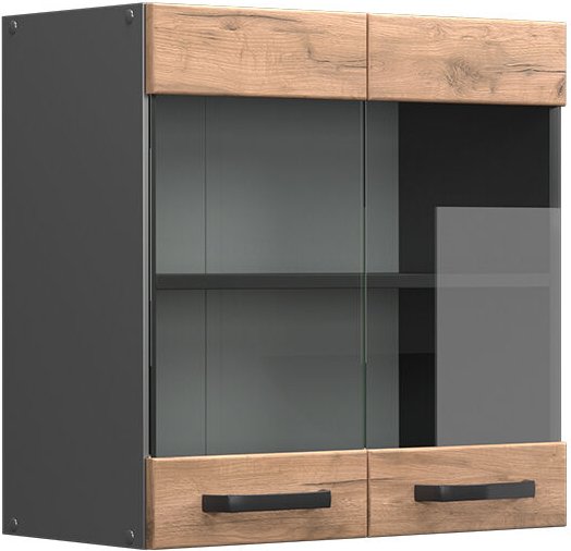 Thumbnail - Vicco - Küchenglasschrank R-Line, Goldkraft Eiche, 60 cm