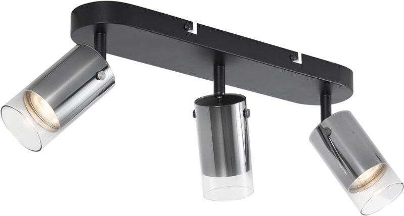 Moderner Deckenspot Gunmetal 3-flammig drehbar und verstellbar - Drain