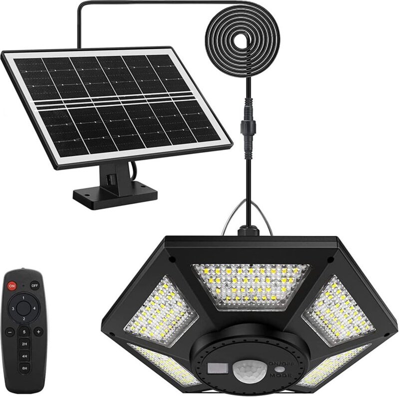 180 led Solarleuchte Indoor Outdoor 1200LM Hängelampe, 5 Modi Beleuchtungsset mit Fernbedienung IP65 Wasserdicht für Gar...