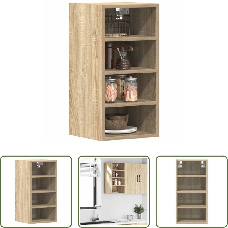 vidaXL Wandmontage - Hängeschrank Riga Sonoma-Eiche 30x29,5x60 cm Holzwerkstoff