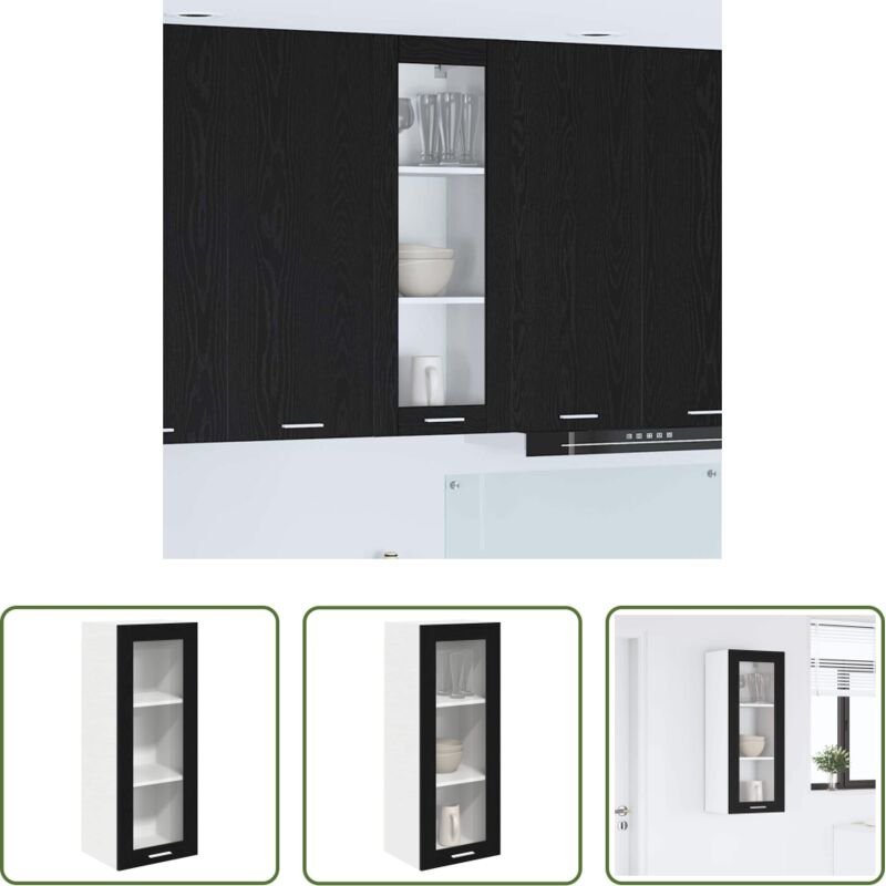 Hängeschrank - Hängeschrank mit Speicher Schwarz Eichen-Optik 40 x 31 x 100 cm