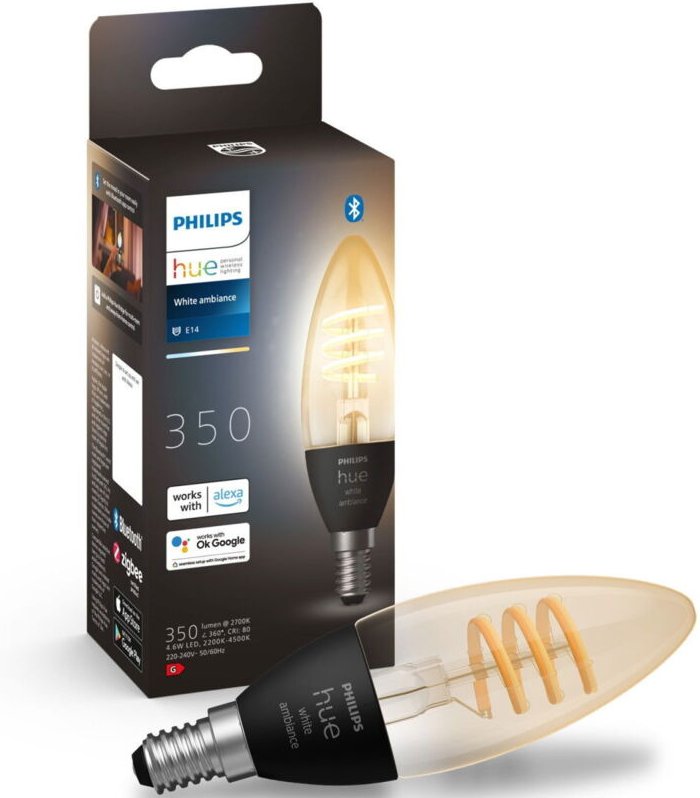 Philips hue Philips Hue White Ambiance Filament E14 Einzelpack 350l 4,6W (8719514411807)