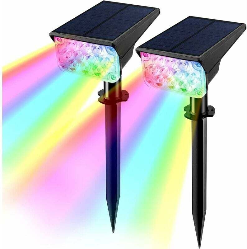 Solar-Gartenleuchten, 20 LED-Gartenstrahler, wasserdicht nach IP65, 2 Modi, farbwechselnde LED-Gartenbeleuchtung, Wandle...