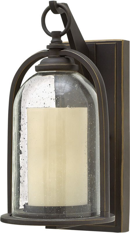 Quincy - 1 Leichte kleine Wandlaterne für den Außenbereich, leicht ölgerieben, Bronze IP44, E27 - Elstead