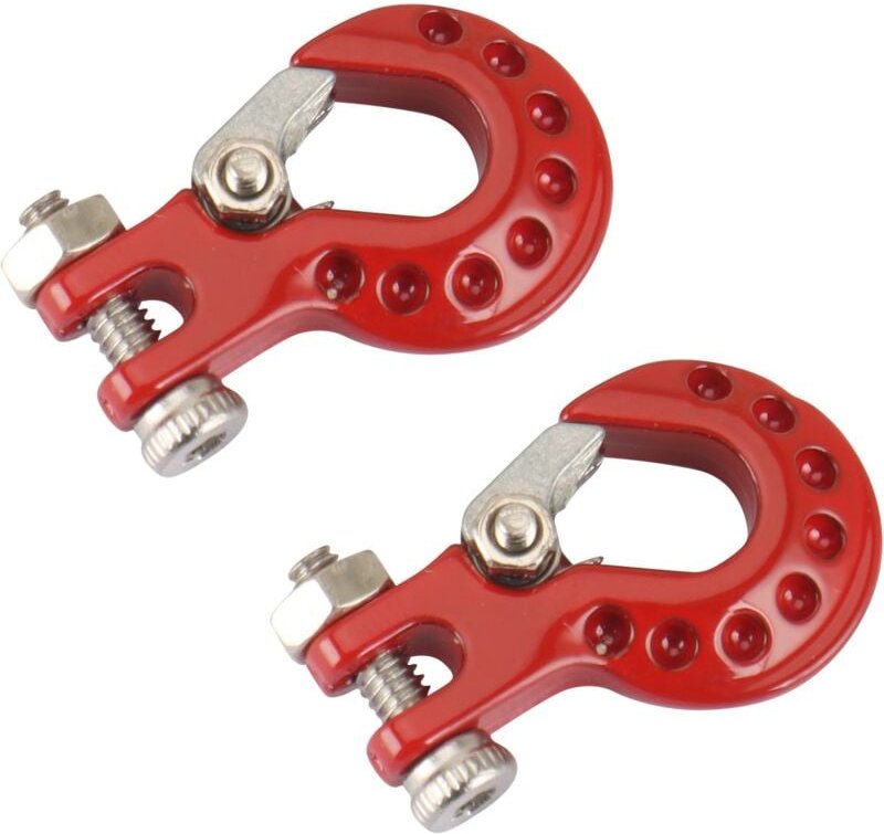 Tlily - 2 StüCke Metall AnhäNgerhaken Windenhaken Dekoration für 1/10 rc Crawler Auto Axial SCX10 TRX4 D90 Upgrade Teile...