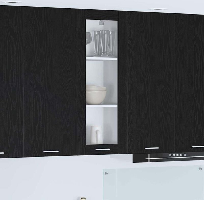 Hängeschrank mit Speicher Schwarz Eichen-Optik 40 x 31 x 100 cm vidaXL