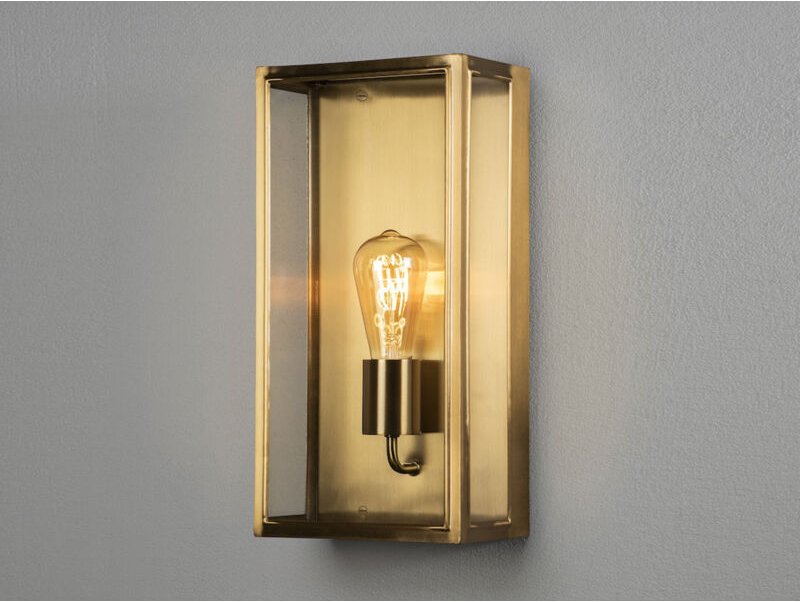 Konstsmide Lighting - Große Außenwandlaterne carpi aus Messing mit Klarglas, Höhe 40cm