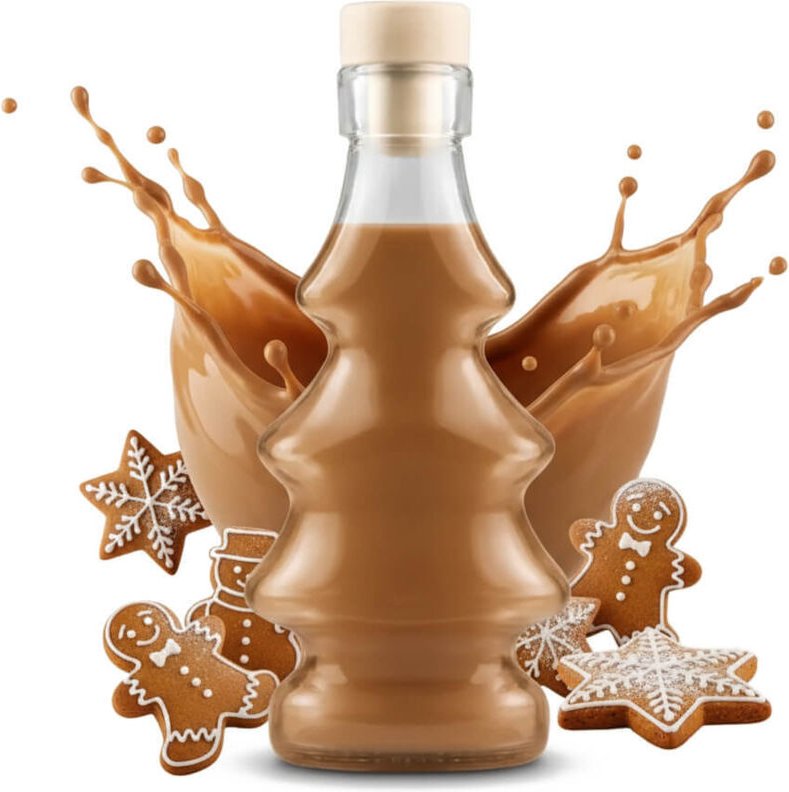 Weihnachtsflasche mit 3D-Weihnachtsbaummotiv, 100 ml Glasflaschen zum Verschenken von Likören und Säften