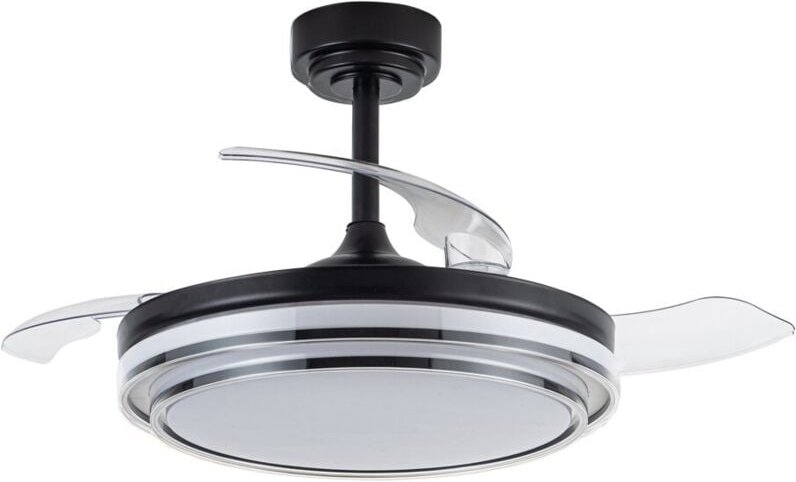 Cristalrecord - LED-Lüfter mit einziehbaren Flügeln Lander Black 72W 7920Lm cct