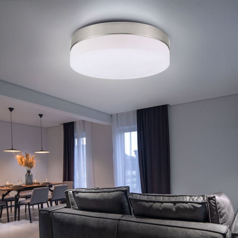 Globo Lighting - Deckenlampe Deckenleuchte 2-flammig Flurlampe Glas Küchenleuchte opal, Metall nickel matt, 2x E27, DxH ...