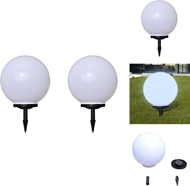 Wegeleuchten 2 Stk. LED 40 cm mit Erdspieß - LED Solarleuchte - Gartenleuchte - Outdoor Beleuchtung - Wegleuchtern - Ter...