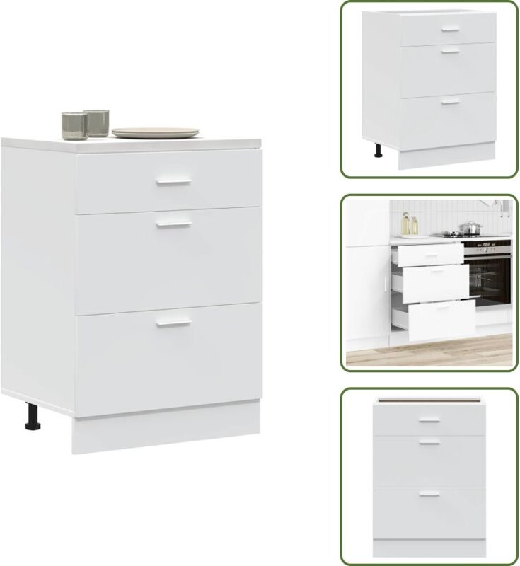 Küchenunterschrank Weiß Holzwerkstoff - Küchenunterschrank - Küchenunterschränke - Spülenunterschrank - Unterschrank Für...