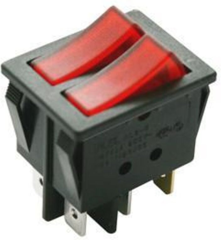 Einpoliger zweipoliger Umschalter Typ 2 16A/250V Faston-Schalter Electro DH Farbe Schwarz 11.410.ILL/NRR 8430552016839