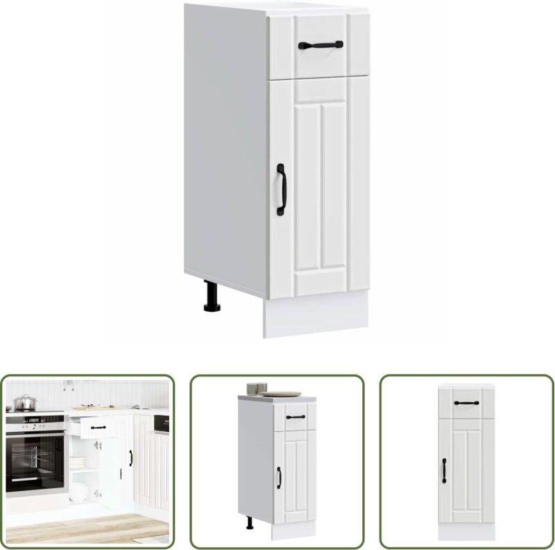 vidaXL Holzwerkstoff - Küchen-Unterschrank Lucca Weiß Holzwerkstoff