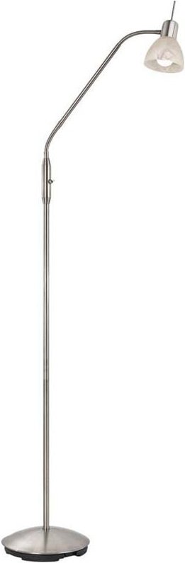 Stehleuchte Wohnzimmerleuchte Standlampe LED Flurleuchte Nickel Metall Glas