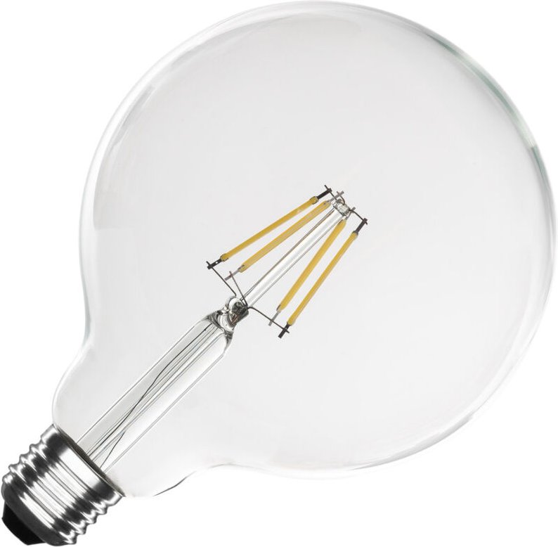 Efectoled - LED-Glühbirne Filament E27 6W 720 lm Dimmbar G125 No Flicker 2700K Warmweiß